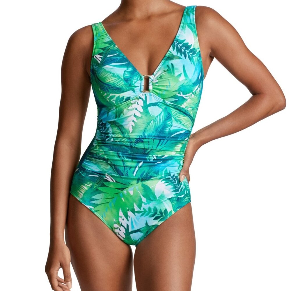 Lauren Ralph Lauren Cartago Palms Underwire Square Ring Swimsuit-Size 16 NWOT